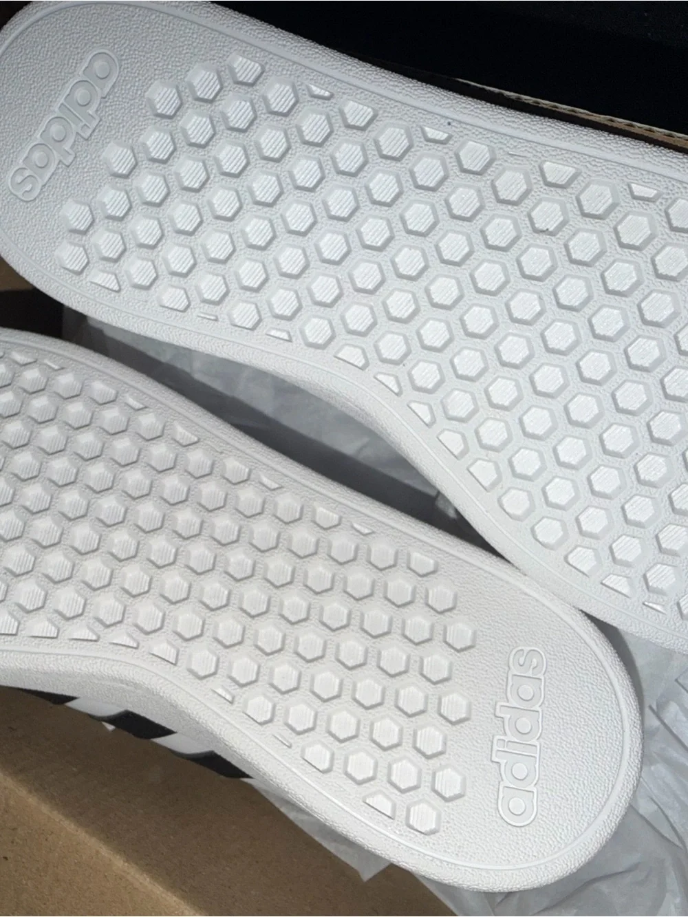 adidas White Sneakers with Black Three Stripes - Kids